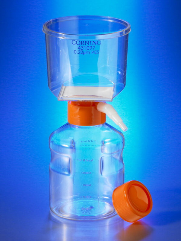 431096 - Corning® 250 mL Vacuum Filter/Storage Bottle System, 0.22 µm Pore 19.6cm² PES Membrane, Sterile, 12/Case